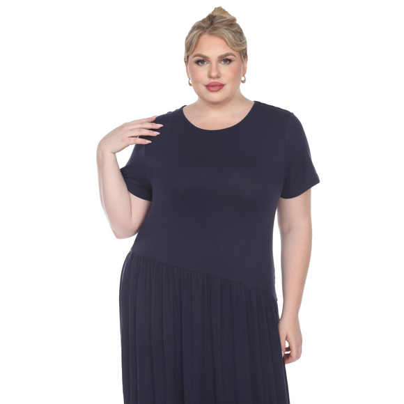 Plus Size Short Sleeves Maxi Dress - Picture 5 of 5
